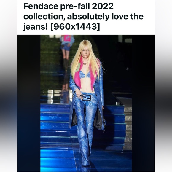 Versace x Fendi: Jean Denim Patchwork Flared Pants *RARE* (on Runway) - Picture 5 of 17